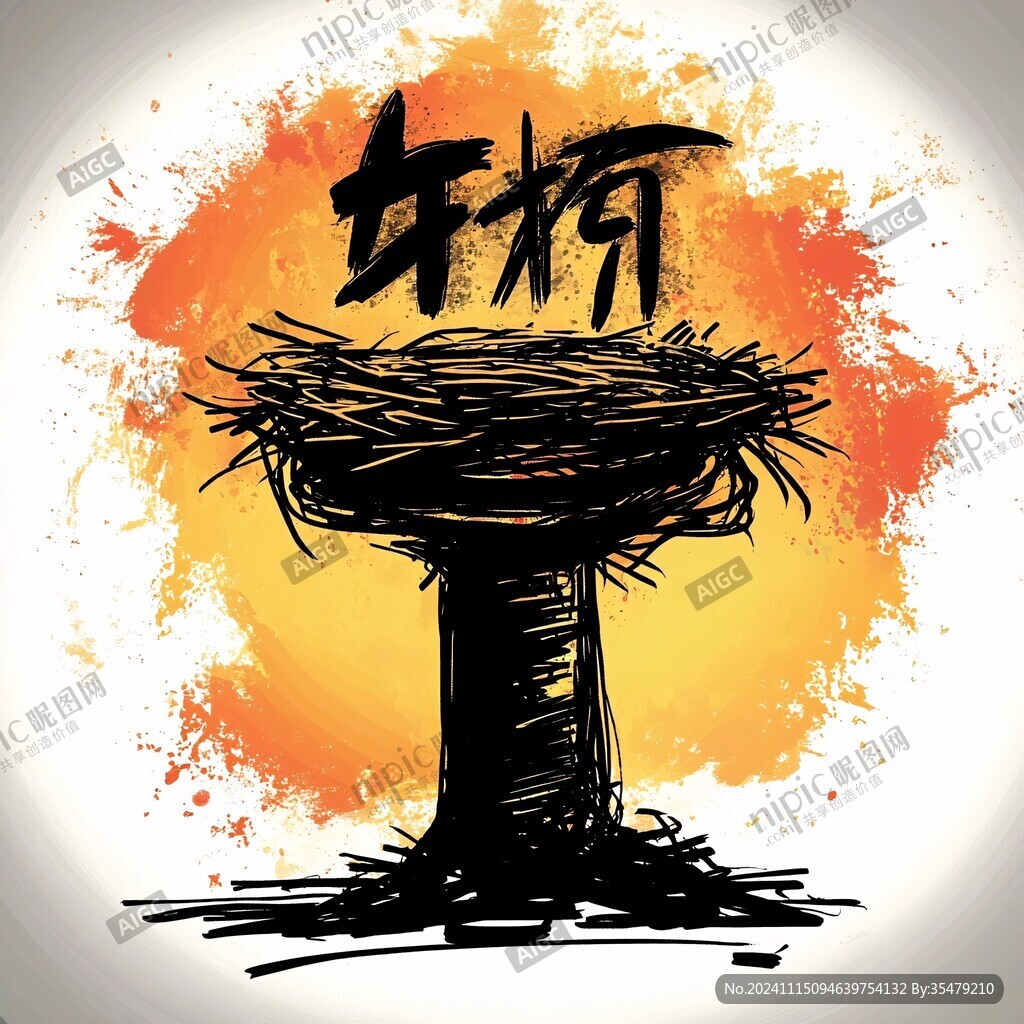 树桩插画