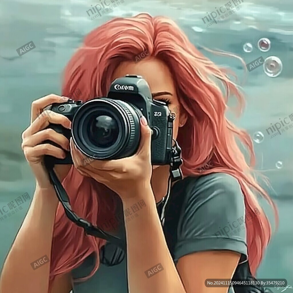 写真少女插画