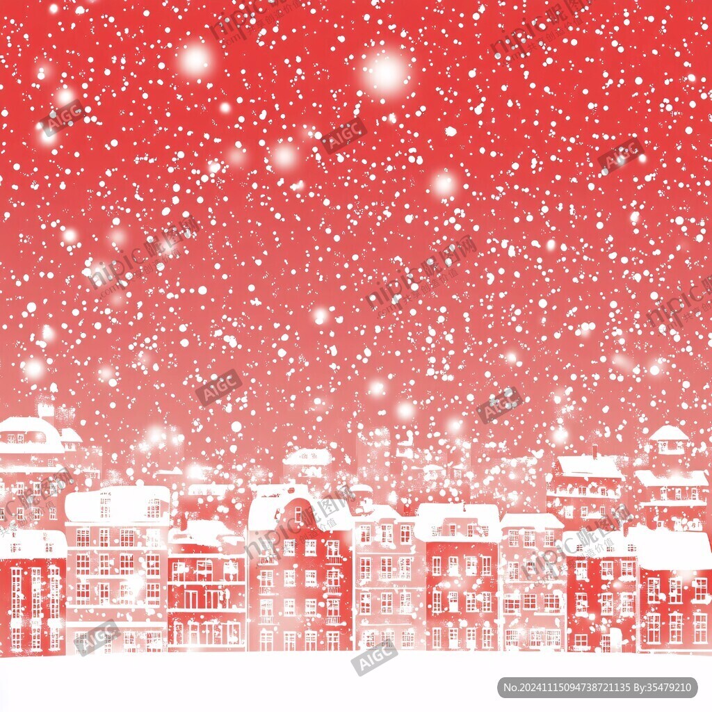 雪花雪景城市