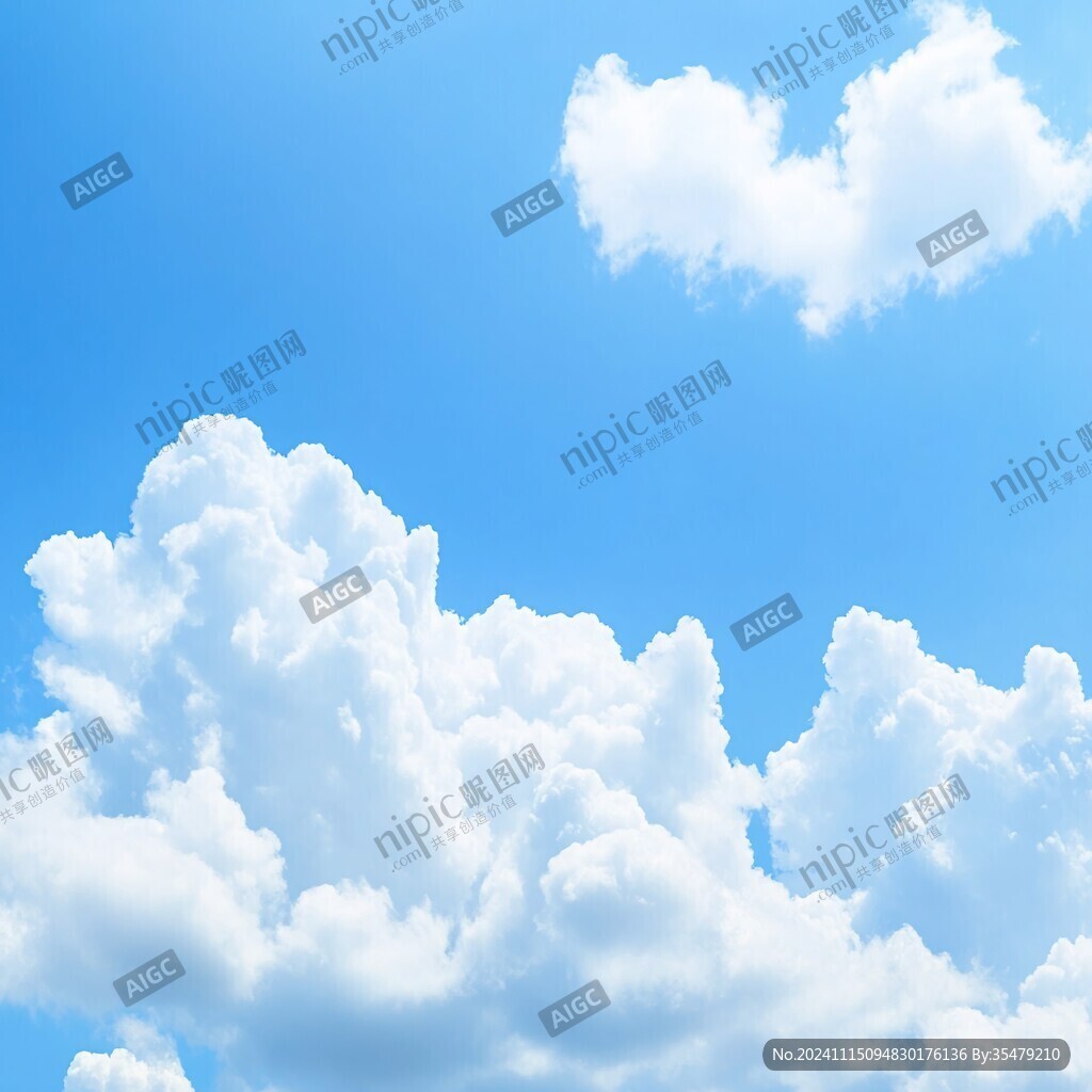 晴空白云纯蓝天空壁纸