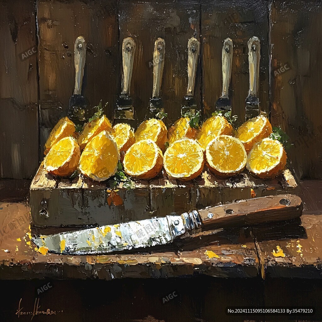 美食油画