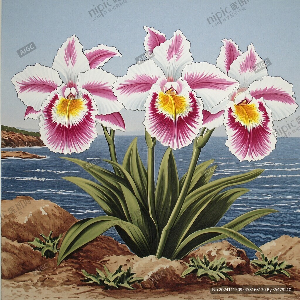 兰花壁画