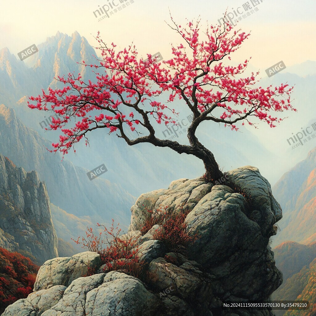 绝壁逢生的小树