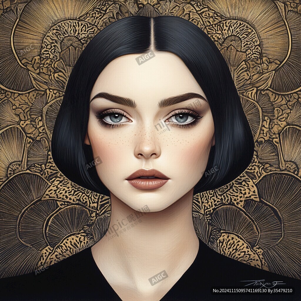 高级感女插画
