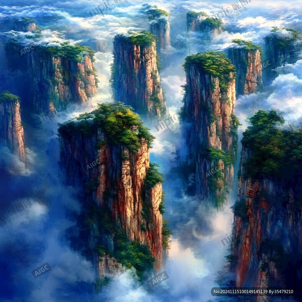 3d悬崖云海