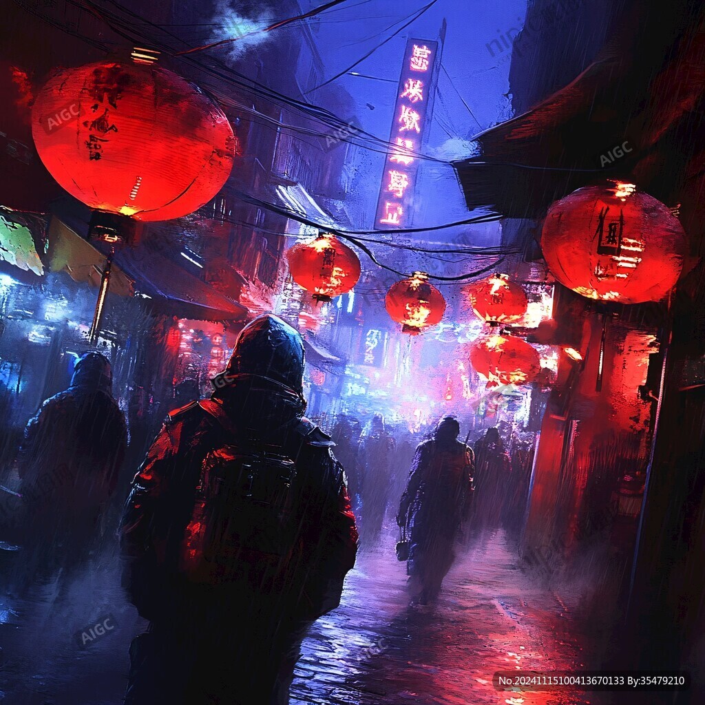 雨巷插画