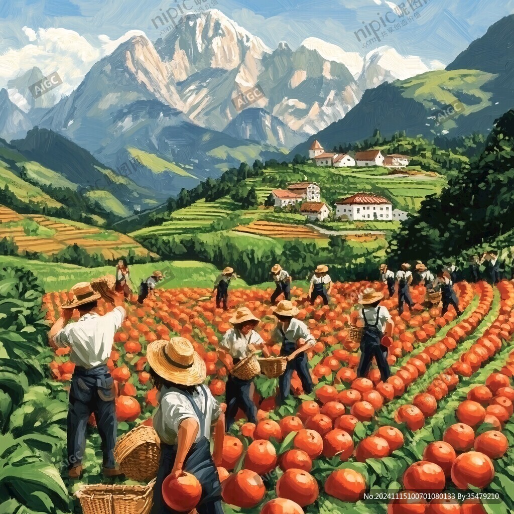 收割蔬菜劳动场景