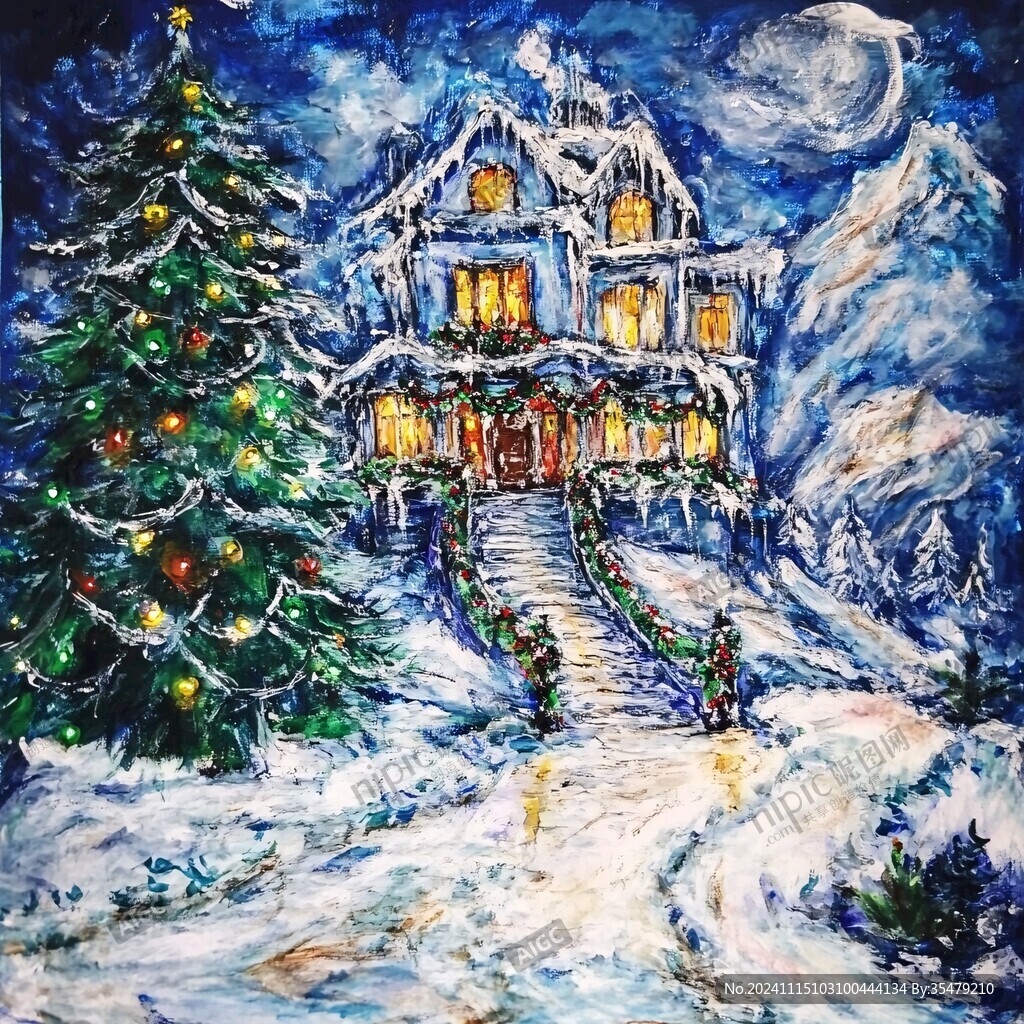 圣诞节油画