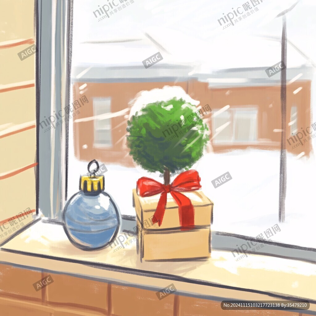 窗台插画
