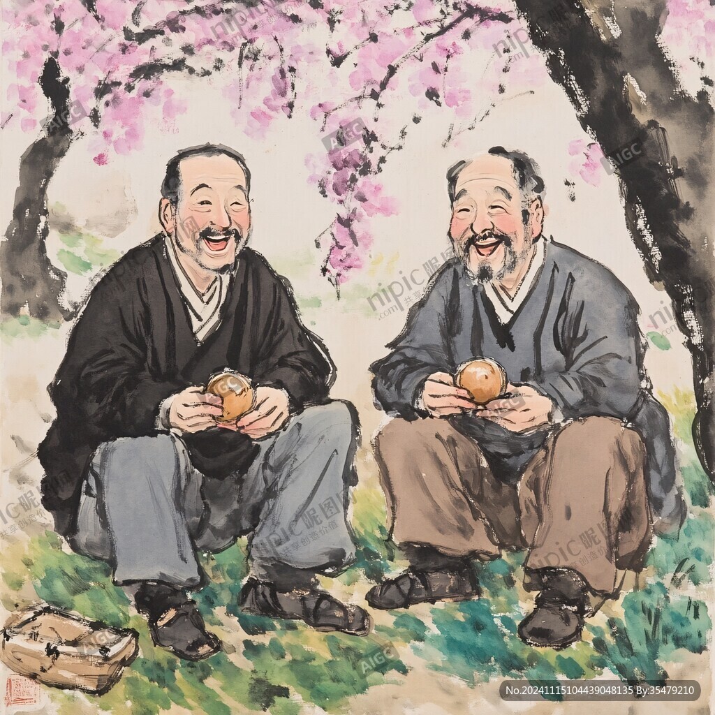 果场人物绘画