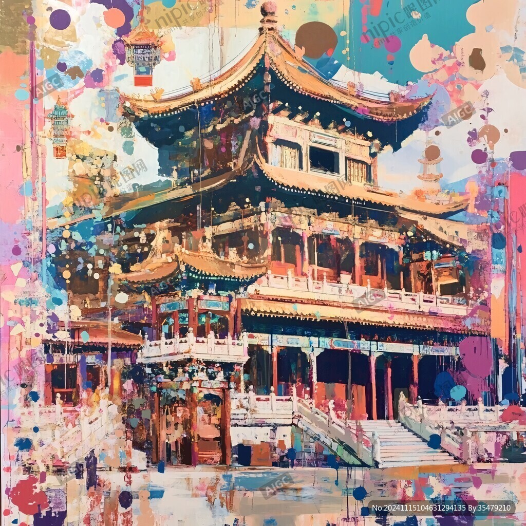 雍和宫插画