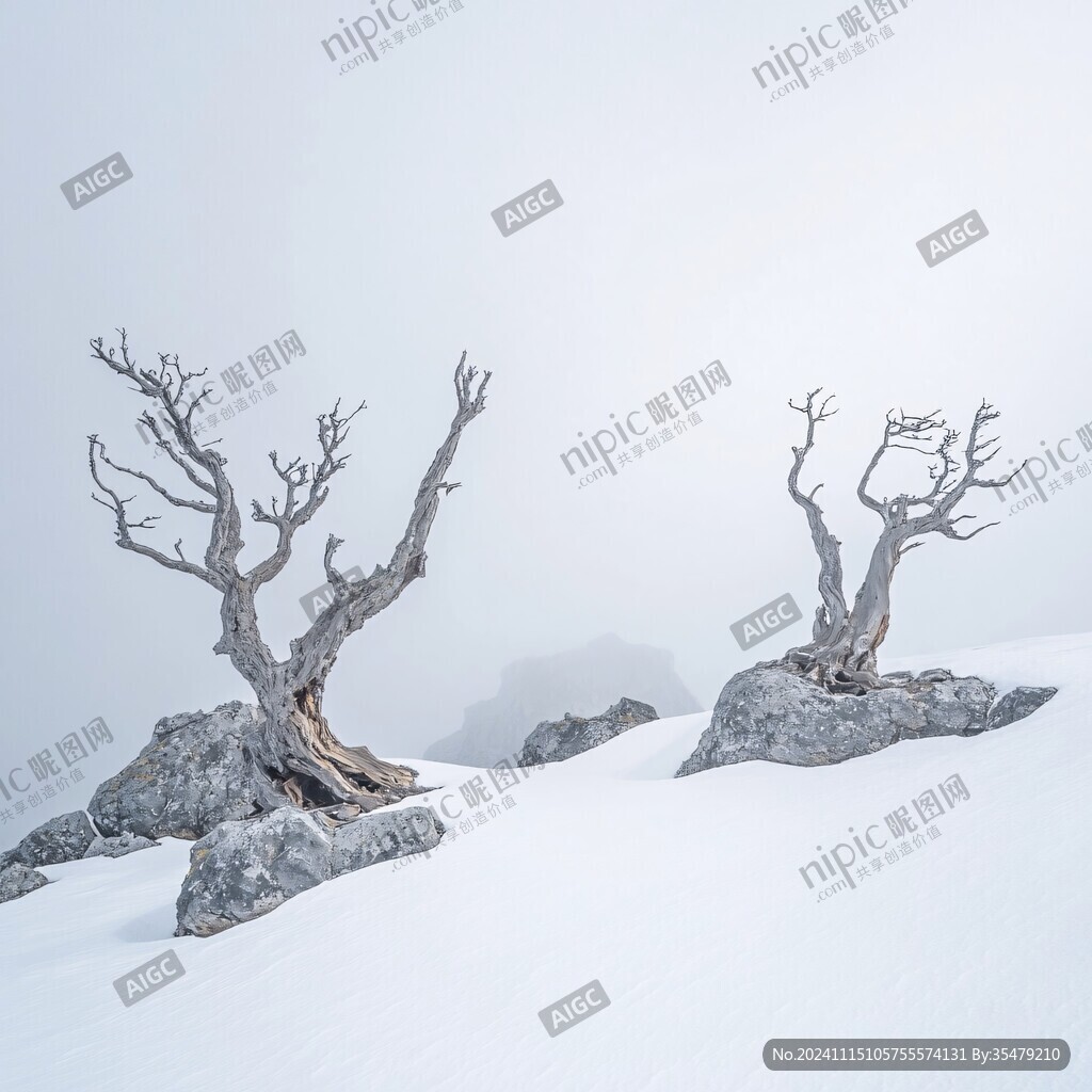 枯木雪景
