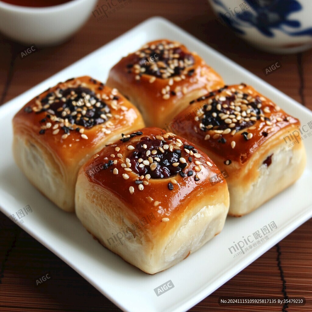 面包豆沙芝麻