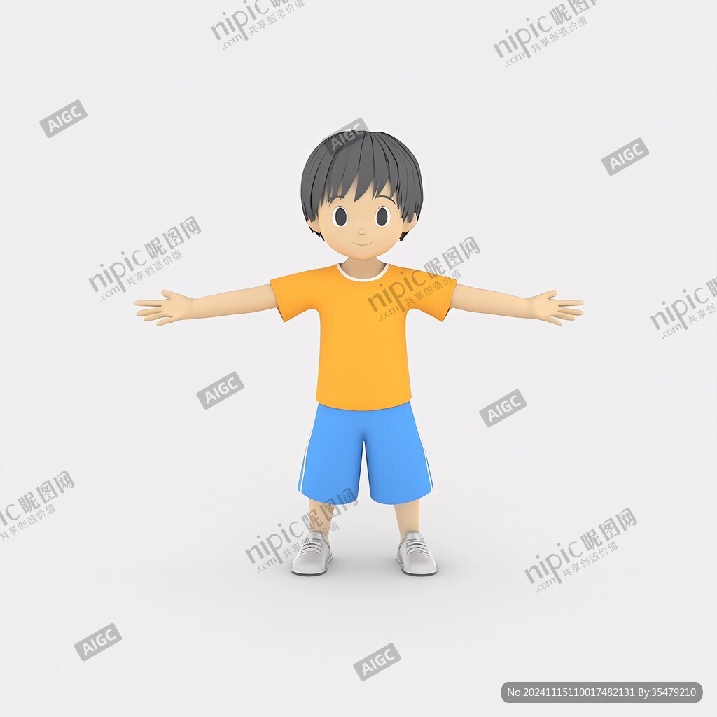 张开双臂的小孩