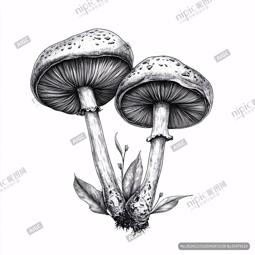 手绘鸡枞菌