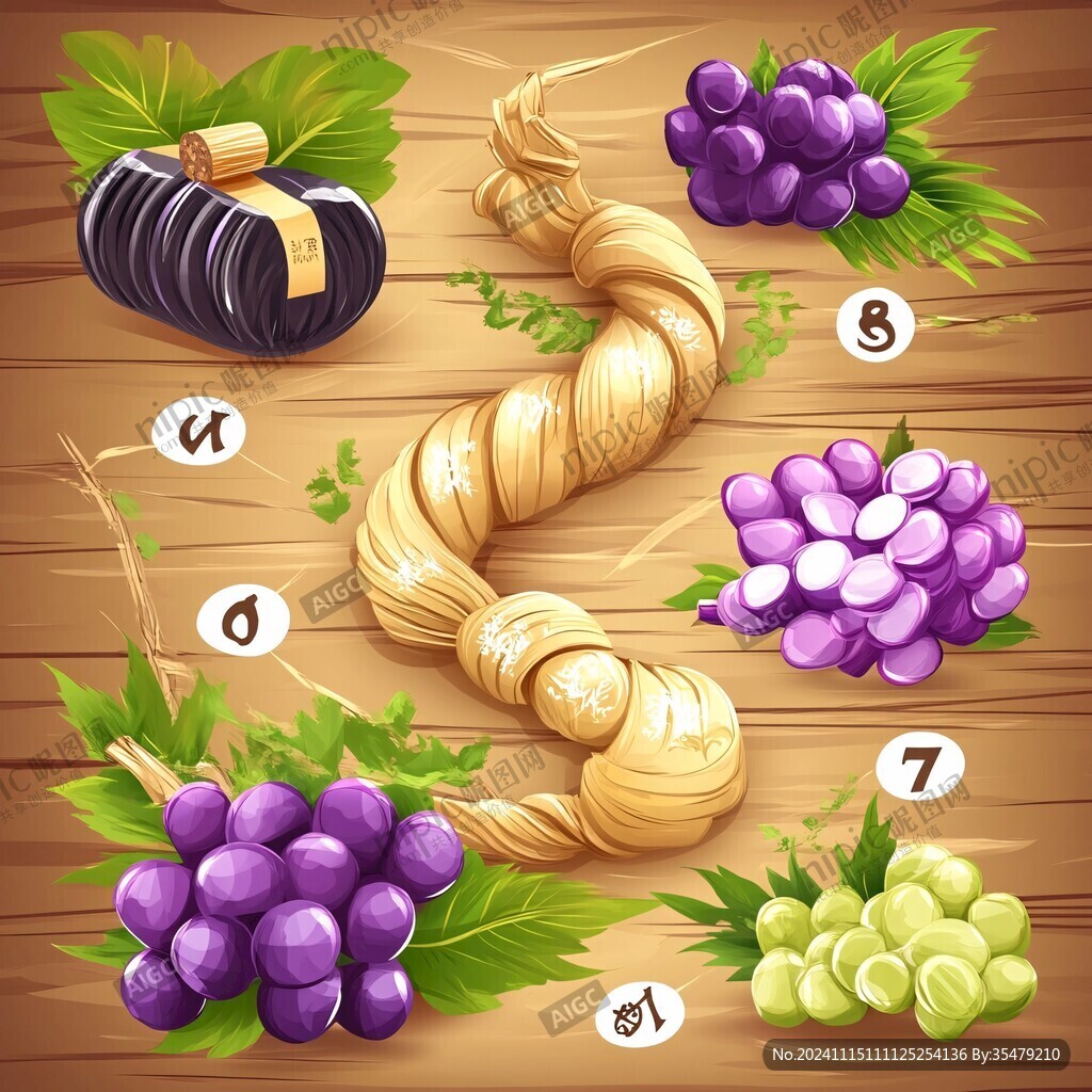 葡萄水果插画