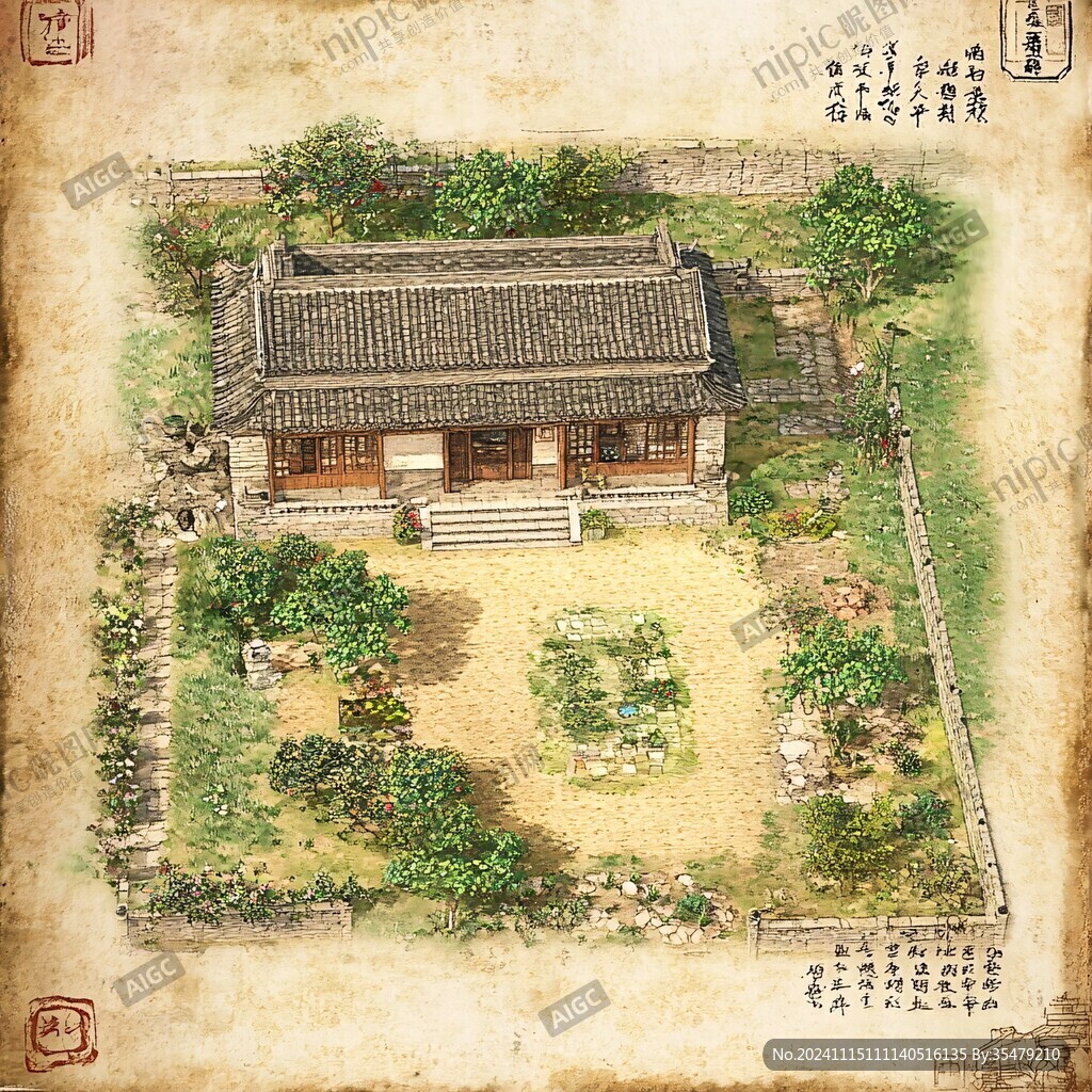 韩式村舍庭院
