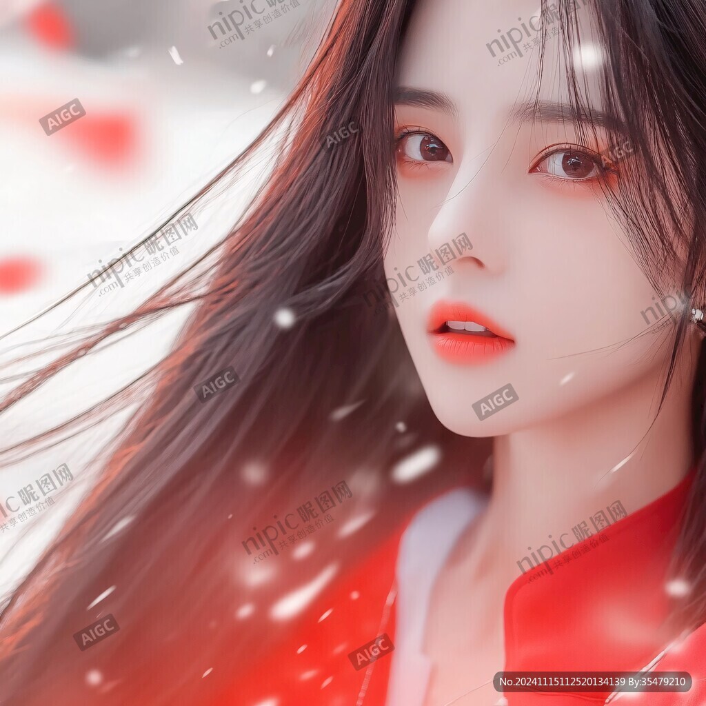 红衣少女设计古风