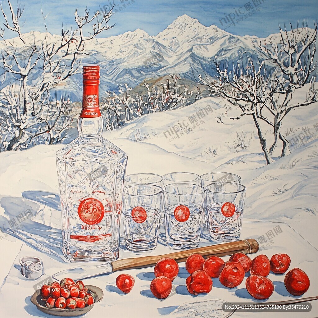 洋酒油画