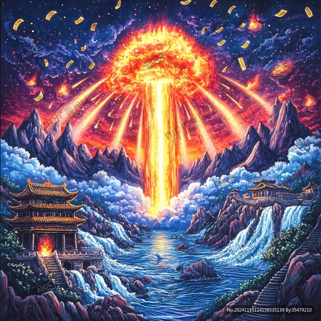 金光万丈绘画
