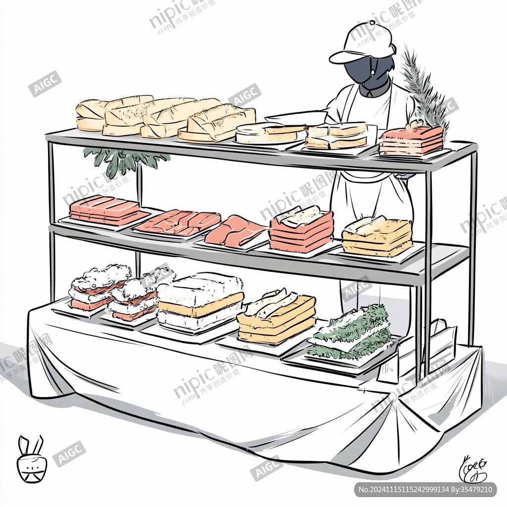 肉铺插画