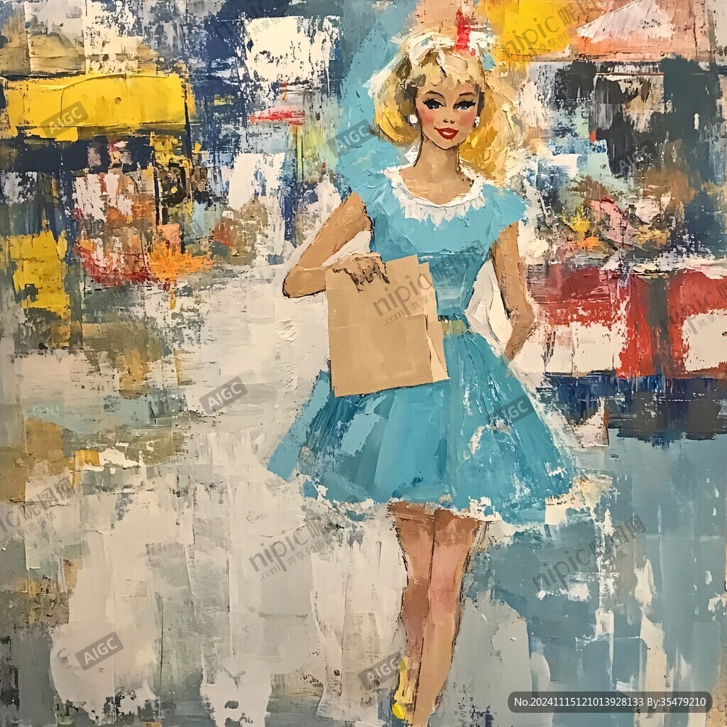 手绘卖货美女