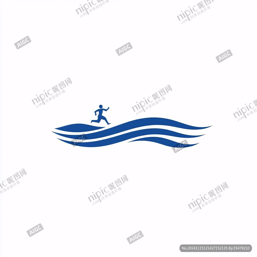 抽象奔跑小人logo