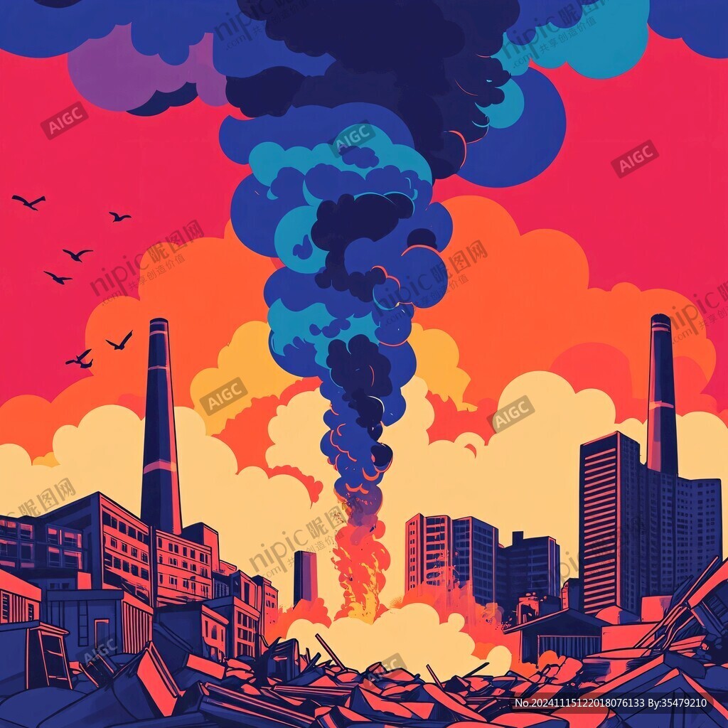 环境破坏插画