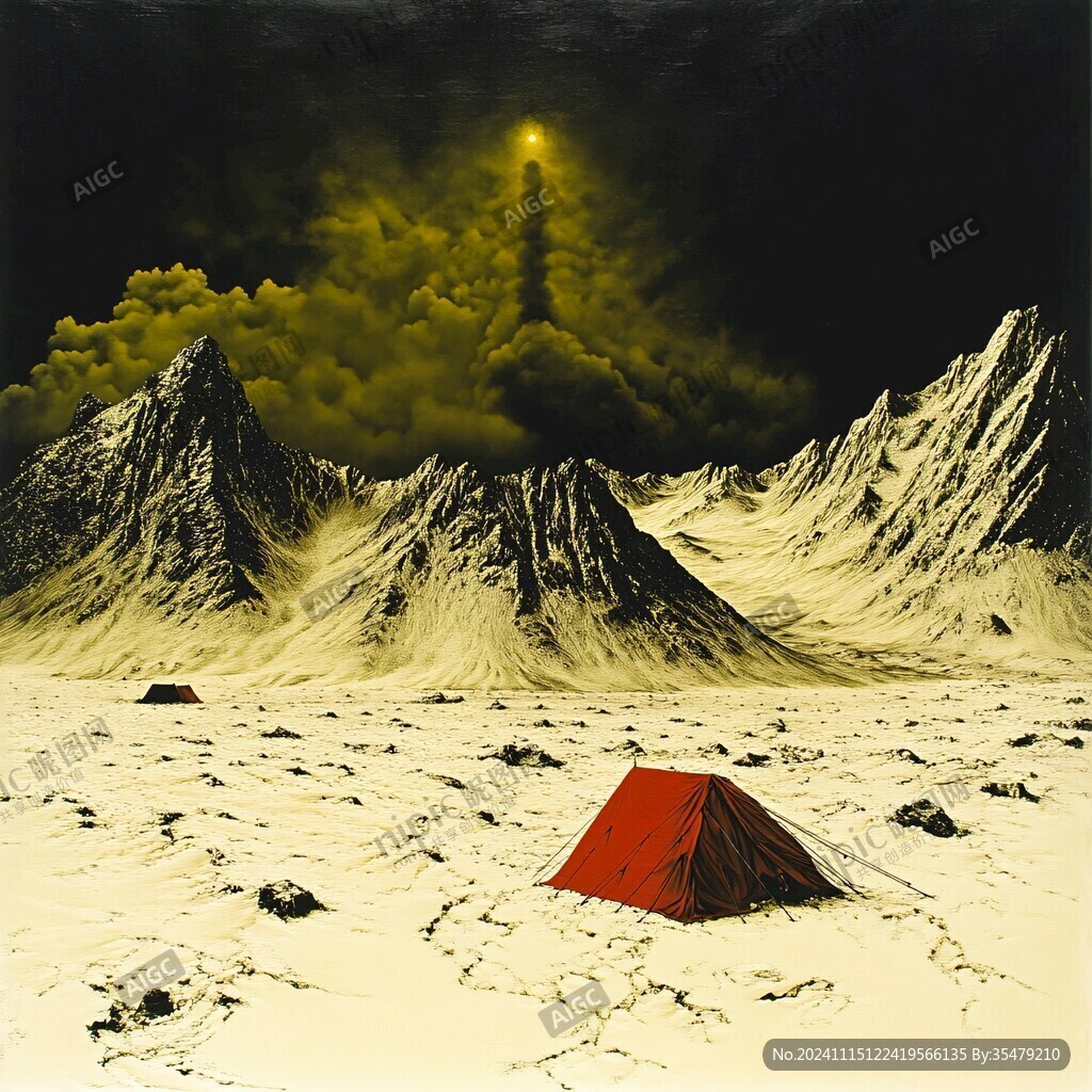 电脑绘画雪山