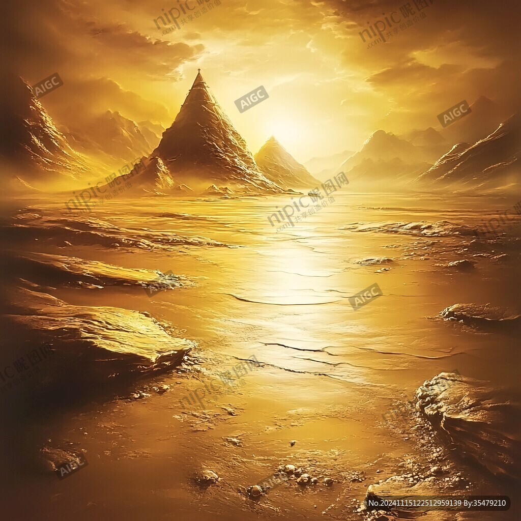 北部沿海金色大气背景