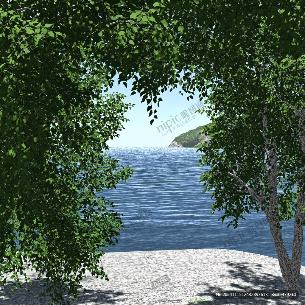 海边绿树