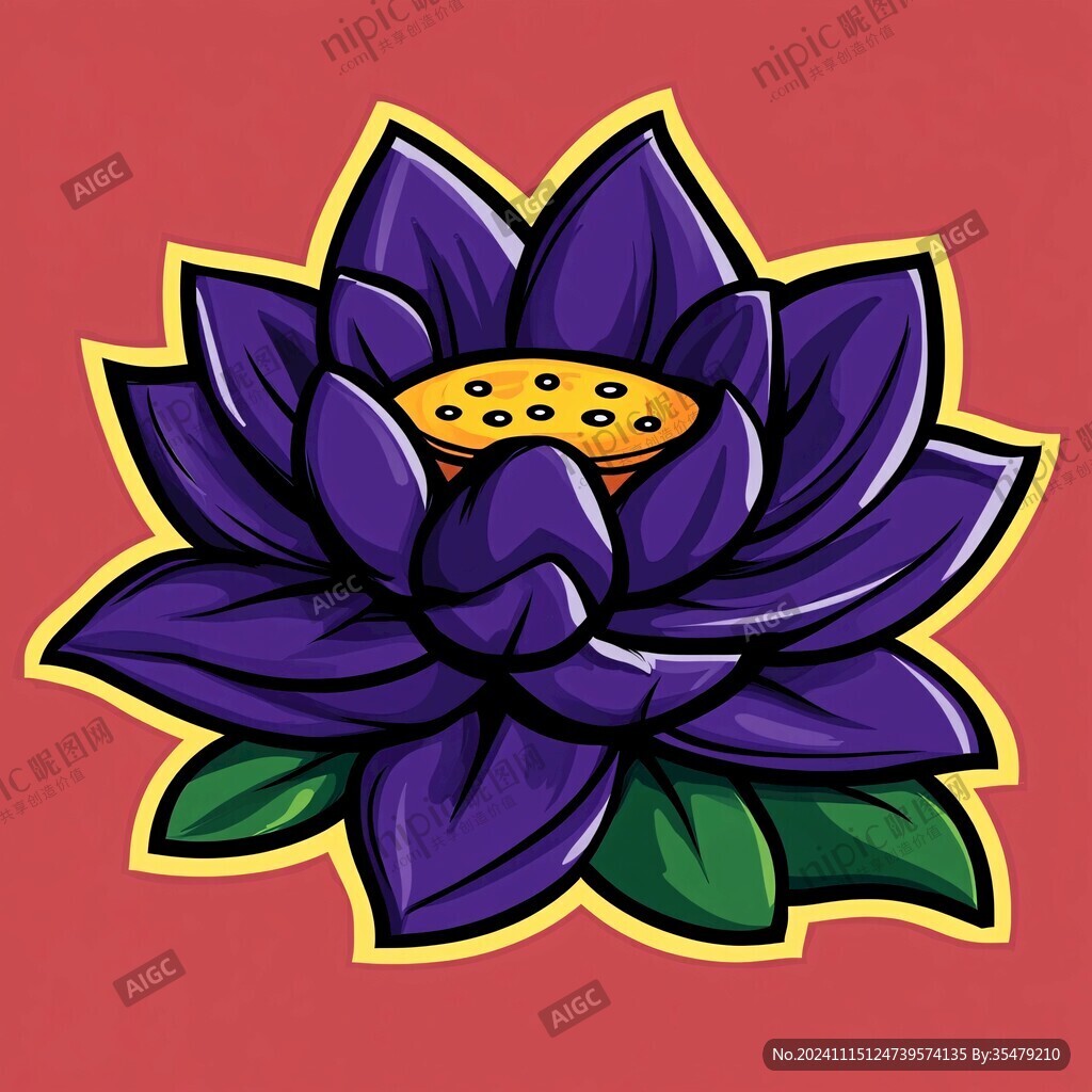 荷花贴纸