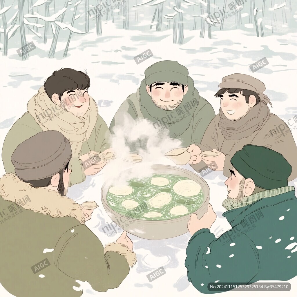 东北新年插画