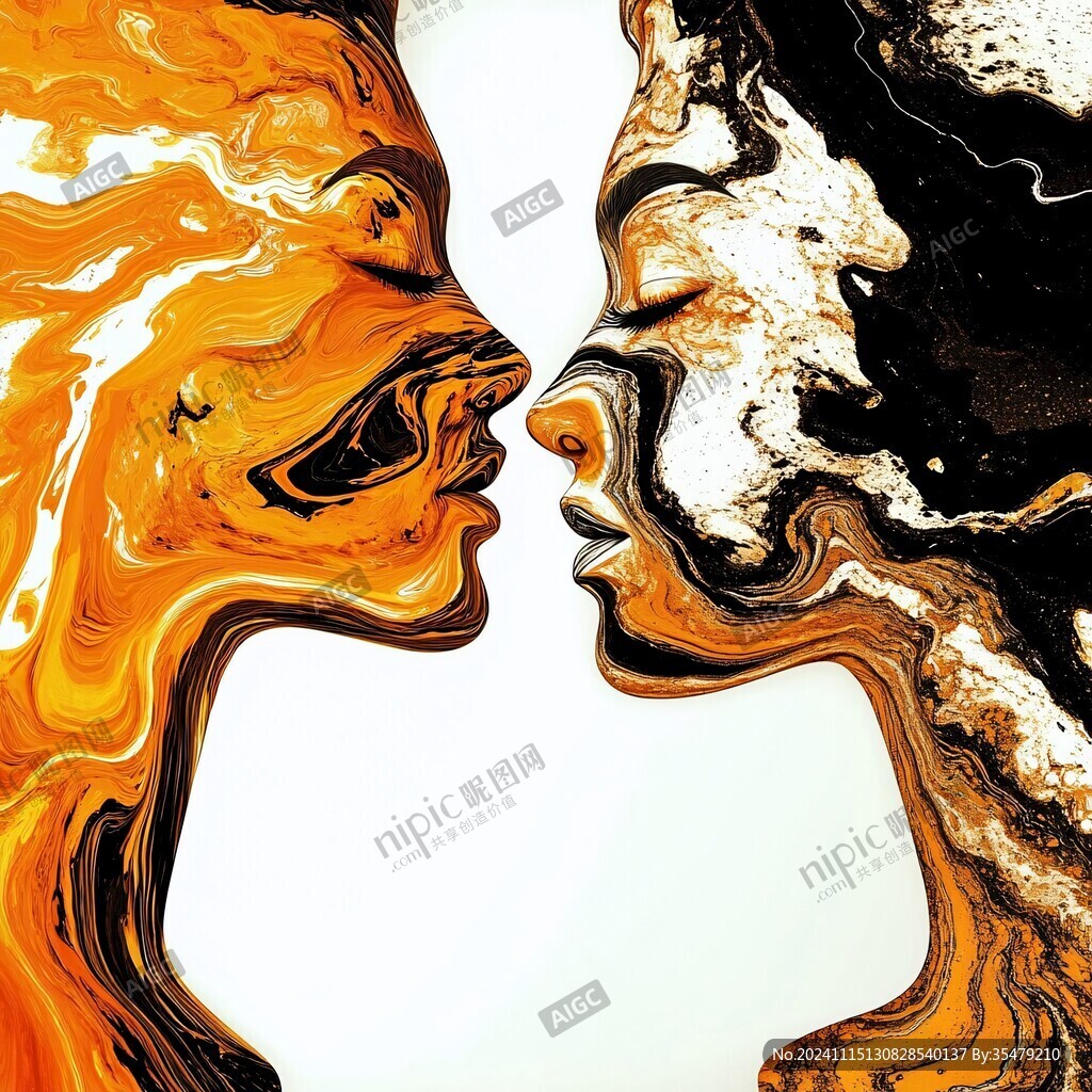 人脸色块拼接装饰画