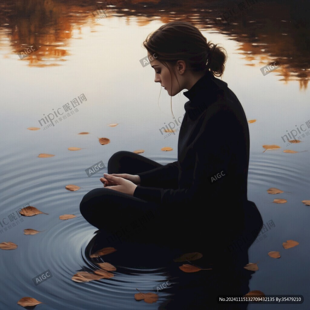 水边静坐