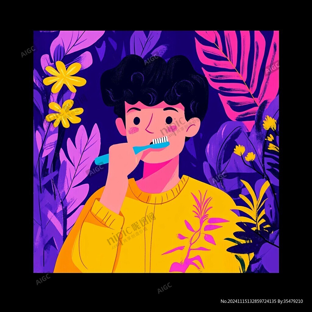 夸张插画扁平ui人物