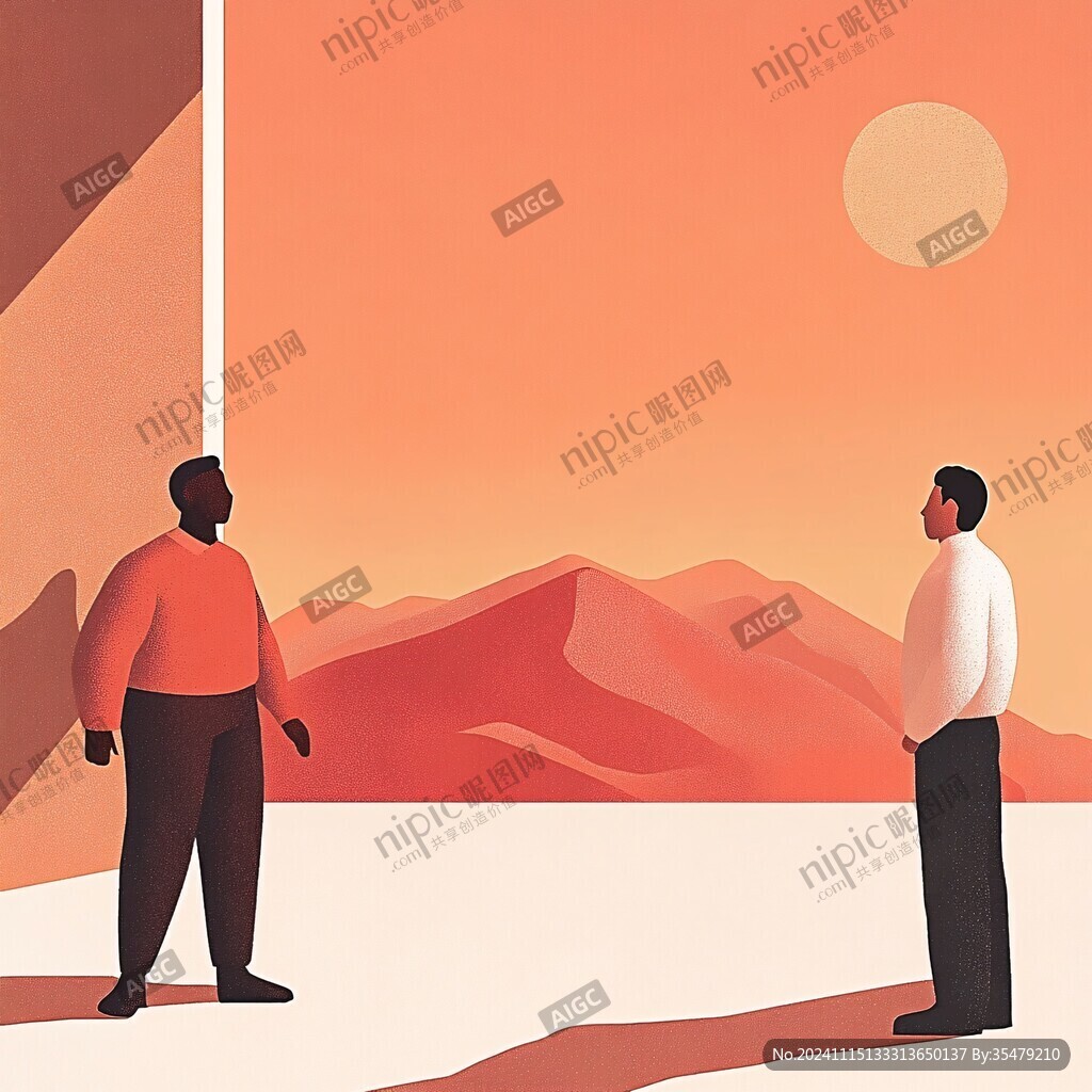 扁平风人物场景平涂