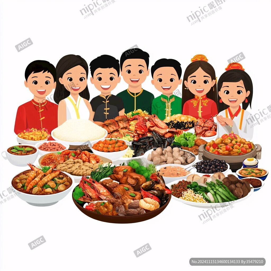 团年饭素材