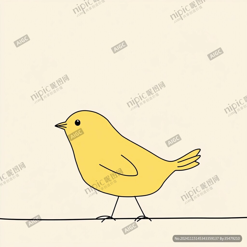 小鸟线条图