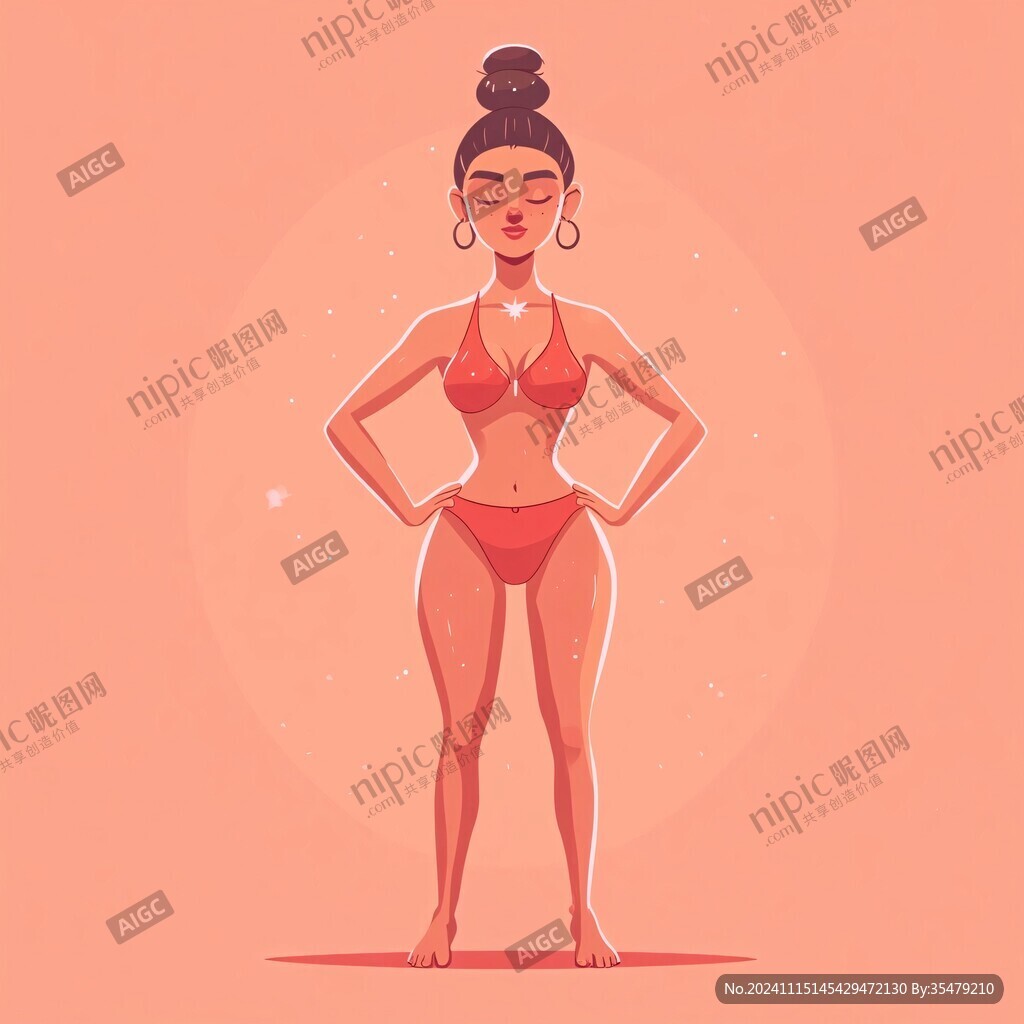 卡通微胖女人女性