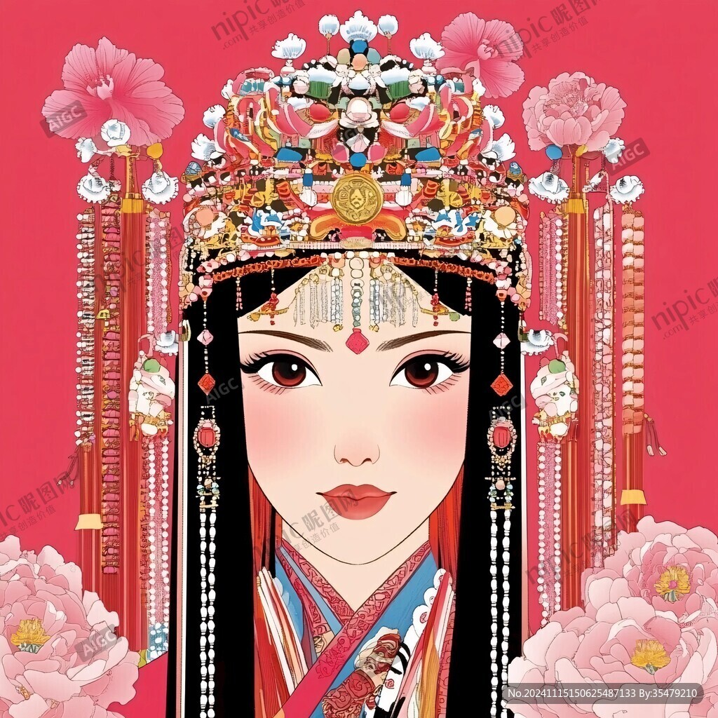 京剧花旦插画