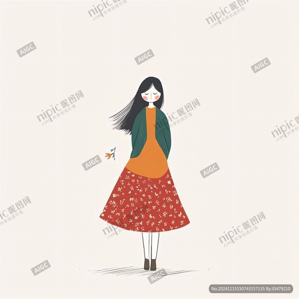 扁平风女生