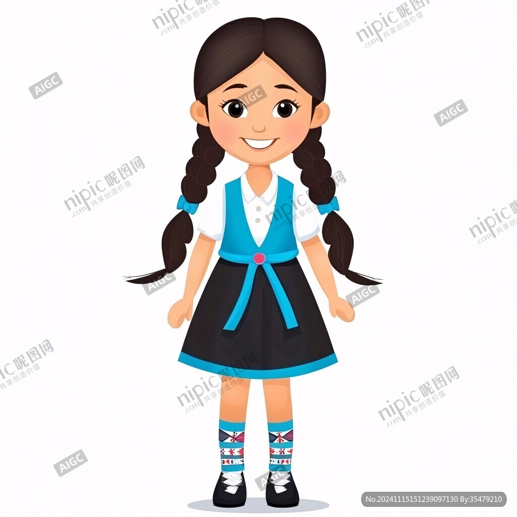 q版朝鲜族女孩