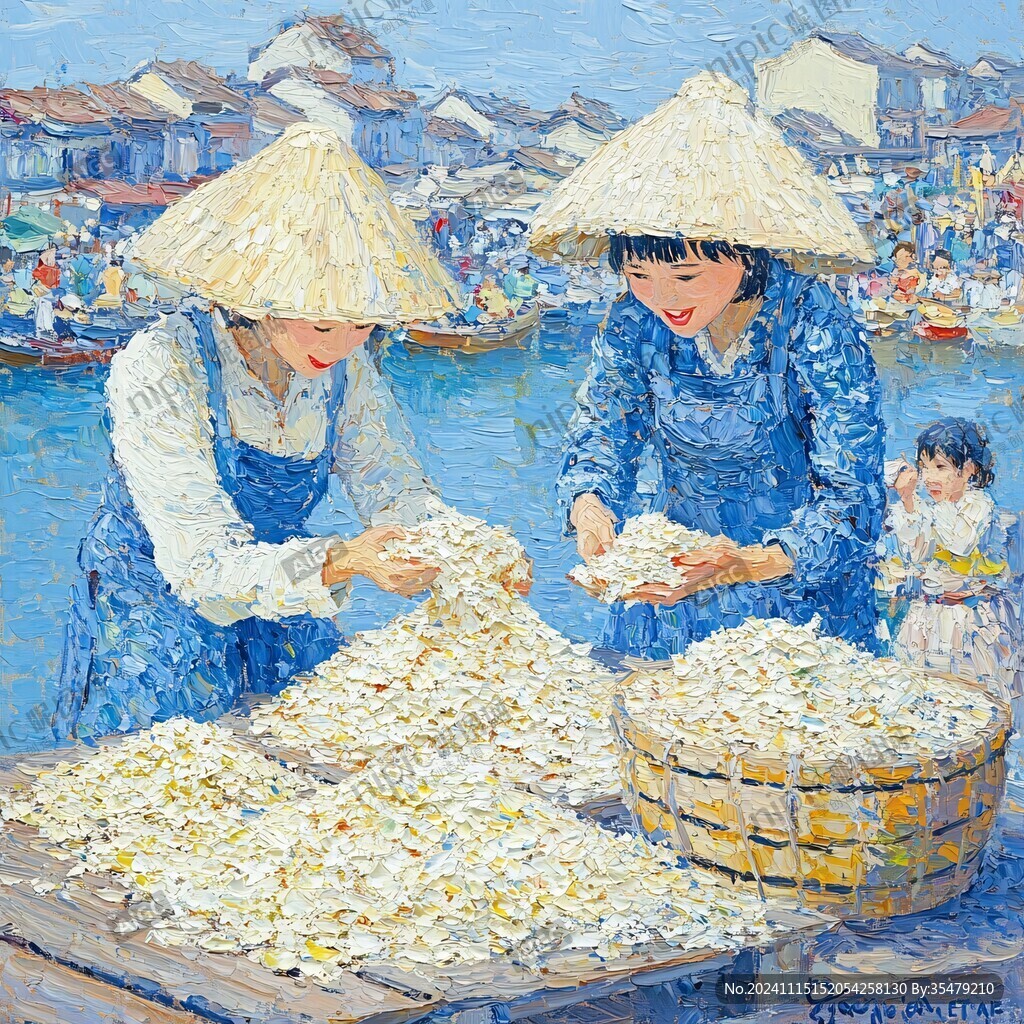 闽南渔家女剥海蛎