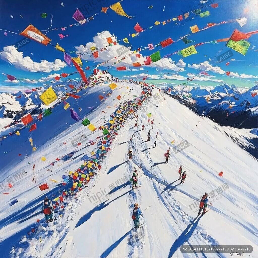 雪山风马旗