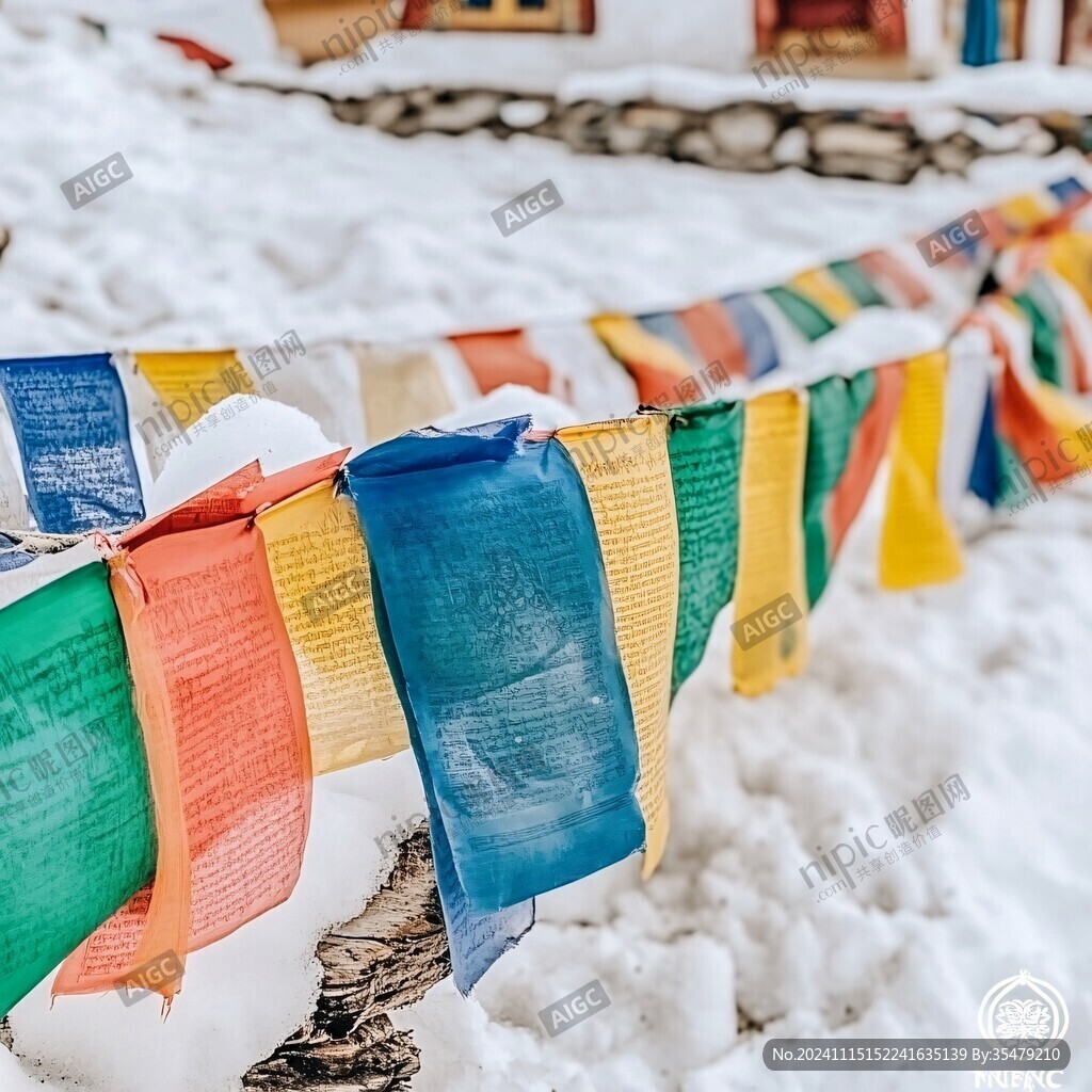 雪山风马旗