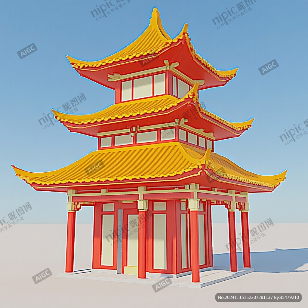 中式塔楼公园