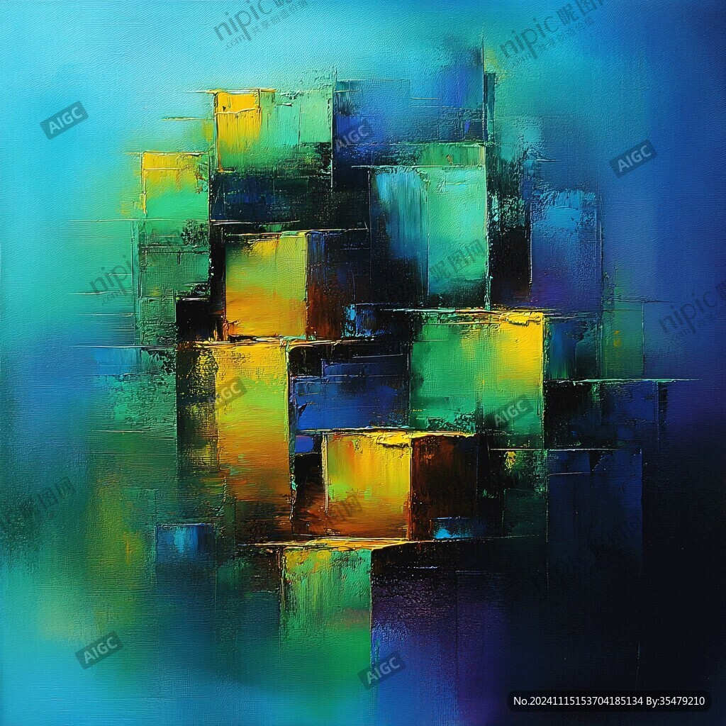 立体方块油画