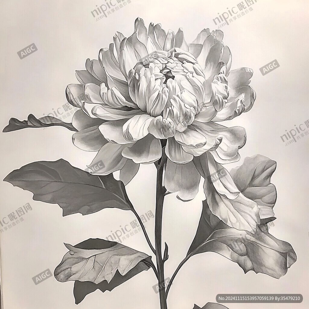 手绘大丽菊