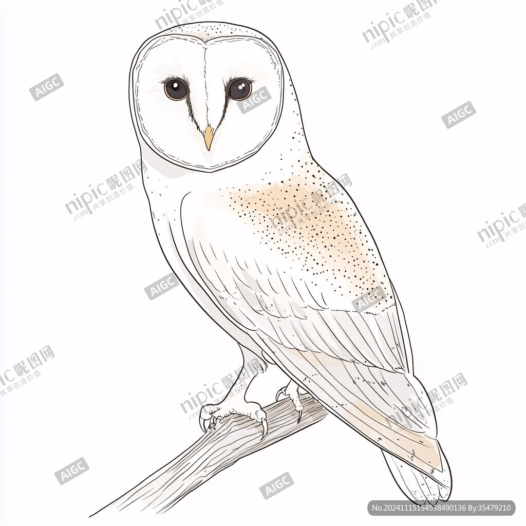 手绘猫头鹰插画